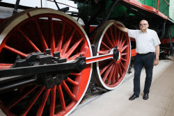 Railway trains under restoration in Donetsk