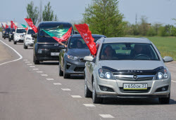 Автопробег в Мелитополе в честь 80-й годовщины Победы в Великой Отечественной войне 