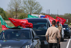 Автопробег в Мелитополе в честь 80-й годовщины Победы в Великой Отечественной войне 