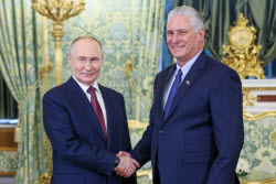 Встреча президента РФ Путина и президента Кубы Диас-Канеля
