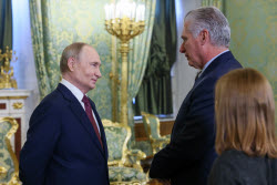 Встреча президента РФ Путина и президента Кубы Диас-Канеля