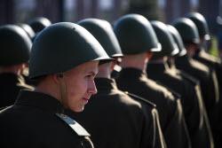 Victory Day parade in Yuzhno-Sakhalinsk, Russia