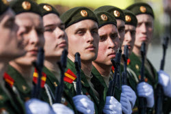 Victory Day parade in Novosibirsk, Russia