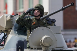 Victory Day parade in Novosibirsk, Russia