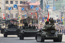 Victory Day parade in Novosibirsk, Russia
