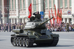 Victory Day parade in Novosibirsk, Russia