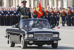 Victory Day parade in Novosibirsk, Russia