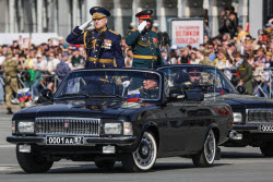 Victory Day parade in Novosibirsk, Russia