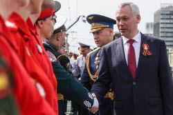 Victory Day parade in Novosibirsk, Russia