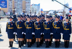 Victory Day parade in Yakutsk, Russia