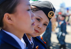 Victory Day parade in Yakutsk, Russia
