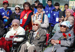 Victory Day parade in Yakutsk, Russia