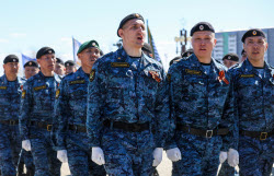 Victory Day parade in Yakutsk, Russia