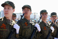 Victory Day parade in Yakutsk, Russia