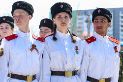 Victory Day parade in Yakutsk, Russia