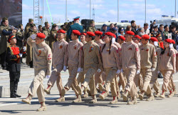 Victory Day parade in Yakutsk, Russia
