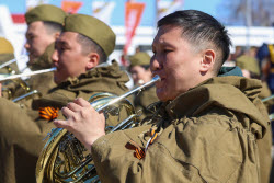 Victory Day parade in Yakutsk, Russia