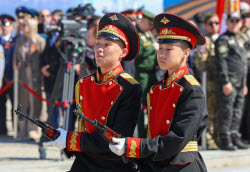 Victory Day parade in Yakutsk, Russia
