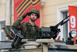 Victory Day parade in Vladivostok, Russia