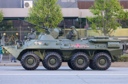 Military hardware heads for Moscow's Red Square on Victory Day