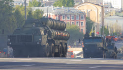 Military hardware heads for Moscow's Red Square on Victory Day