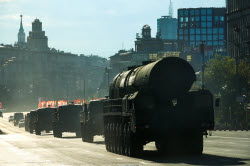 Military hardware heads for Moscow's Red Square on Victory Day