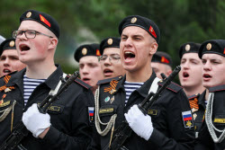 Victory Day parade in Novorossiysk, Russia