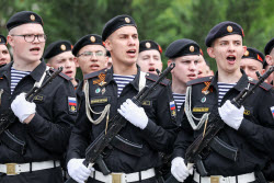 Victory Day parade in Novorossiysk, Russia