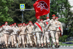 Victory Day parade in Novorossiysk, Russia