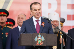 Victory Day parade in Novorossiysk, Russia