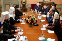 Patriarch Kirill of Moscow and All Russia meets with Republika Srpska President Dodik