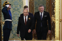Russian President Putin and Slovak PM Fico meet in Moscow
