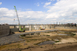 Bagayevsky hydrosystem under construction in Rostov-on-Don Region, Russia