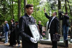 Farewell ceremony for actress Nina Grebeshkova in Moscow
