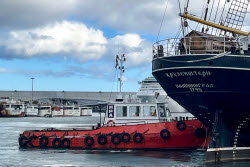 Sail training ship Kruzenshtern calls at Port Luis, Mauritius