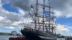 VIDEO. Sail training ship Kruzenshtern calls at Port Luis, Mauritius