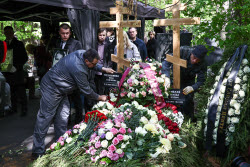 Farewell ceremony for actress Nina Grebeshkova in Moscow