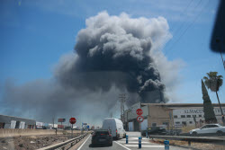 Fire in a factory in Alcala de Guadaira - Seville