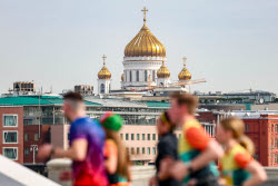 Легкоатлетическая эстафета по Садовому кольцу в Москве
