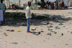 Suicide bombing aftermath in Mogadishu