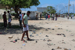 Suicide bombing aftermath in Mogadishu