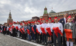 A joining ceremony for the Pioneer Organization at the Red Square in Moscow