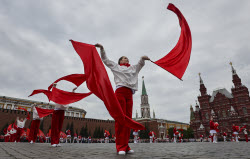 A joining ceremony for the Pioneer Organization at the Red Square in Moscow