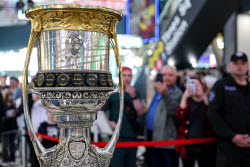 Kontinental Hockey League trophy Gagarin Cup in Chelyabinsk, Russia