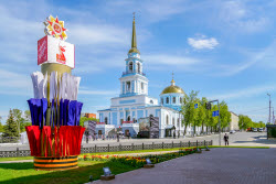 Освящение патриархом Кириллом Благовещенского собора в Воткинске