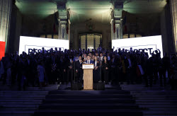 Reactions to first exit polls in Romania's presidential runoff