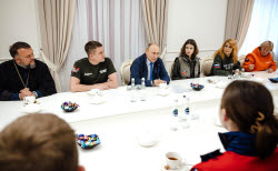 Russian President Putin meets with members of volunteer organisations