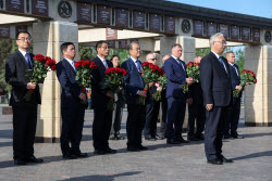 Chinese delegation in Victory Park in Kazan, Russia