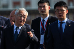 Chinese delegation in Victory Park in Kazan, Russia