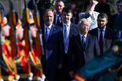 Chinese delegation in Victory Park in Kazan, Russia